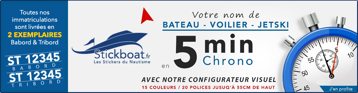 Immatriculation bateau sticker stickboat