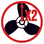 Diamètre hélice = 2 x rayon